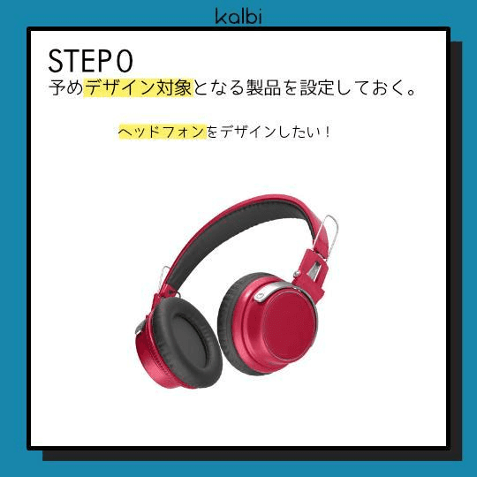 予めデザイン対象となる製品を設定しておく。