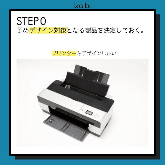 予めデザイン対象となる製品を決定しておく。